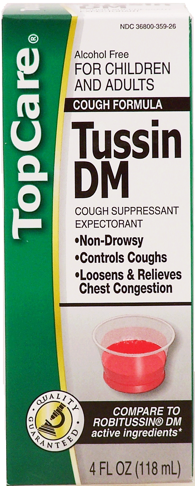 Top Care Tussin DM peak cold, cough & chest congestion DM, cough suppressant, expectorant Full-Size Picture